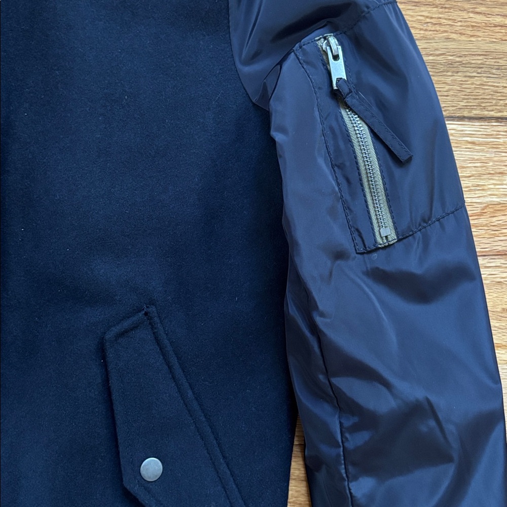 Goodfellow & Co Men's Navy Bomber Jacket Sz Small Wool Blend Fall Winter - Picture 4 of 5